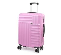 Pierre Cardin Soleil Medium Pink Hard Shell Suitcase - 8 Wheels And Tsa Lock
