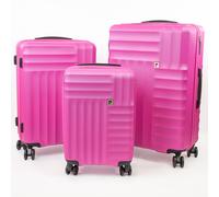 Pierre Cardin Soleil Wheeled Hard Sided 3pc Suitcase Set TSA Luggage Bright Pink | Size: 3 Pack Pierre Cardin Bright Pink 3 Pack