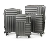 Pierre Cardin Soleil Wheeled Hard Sided 3pc Suitcase Set TSA Luggage Locks Grey in Charcoal | Size: 3 Pack Pierre Cardin Charcoal 3 Pack