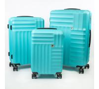 Pierre Cardin Soleil Wheeled Hard Sided 3pc Suitcase Set TSA Luggage Locks Teal | Size: 3 Pack Pierre Cardin Teal 3 Pack