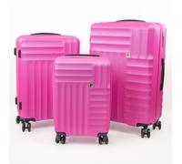 Pierre Cardin Soleil Wheeled Hard Sided 3pc Suitcase Set TSA Luggage Bright Pink | Size: 3 Pack Pierre Cardin Bright Pink 3 Pack