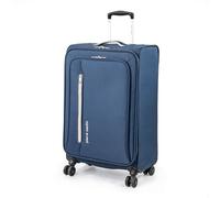 Pierre Cardin Suitcase Medium Size | Super Lightweight 69cm Soft Durable Luggage | 4 Dual Spinner Wheels | Medium 26-Inch Hold Check-in Travel Case CL610 (Medium, Navy & Grey)