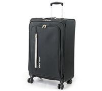 Pierre Cardin Suitcase Medium Size | Super Lightweight 69cm Soft Durable Luggage | 4 Dual Spinner Wheels | Medium 26-Inch Hold Check-in Travel Case CL610 (Medium, Black & Grey)
