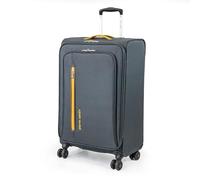 Pierre Cardin Suitcase Medium Size | Super Lightweight 69cm Soft Durable Luggage | 4 Dual Spinner Wheels | Medium 26-Inch Hold Check-in Travel Case CL610 (Medium, Grey & Orange)