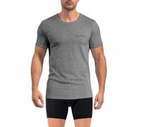 pierre cardin underwear Men's Cotton T-Shirt, Signature T-Shirt, Round Neck with Embroidery, Grey, Grey, XXL
