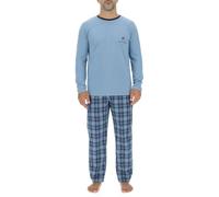 pierre cardin underwear Men's Pca/1/Enl/226 Pajama Set, Light Blue/Blue, L