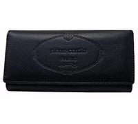 PIERRE CARDIN Women's Classic Wallet, Black, Faux Leather, Spacious, Zip Pocket, Bi-Fold, 15 Sections, 5 Compartments, 10 Card Slots, 6 Pockets, 18.5 x 3.5 x 1 cm