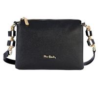 Pierre Cardin Women's Medium Black Classic/Elegant Trapezoid Handbag, Shopper, Shoulder Bag, Multifunction, Waterproof, 100% Leather, Made in Italy