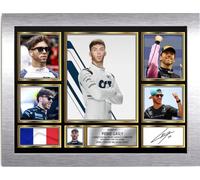 Pierre Gasly Signed Autograph Photograph Display - Perfect for F1 Fans, A3 Poster + Silver Frame - Limited Edition Autograph Fan Gift - Collectible Memorabilia Merchandise