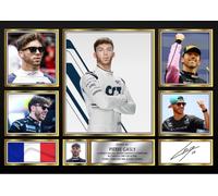 Pierre Gasly Signed Autograph Photograph Display - Perfect for F1 Fans, A4 Poster + Black Frame - Limited Edition Autograph Fan Gift - Collectible Memorabilia Merchandise