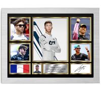 Pierre Gasly Signed Autograph Photograph Display - Perfect for F1 Fans, A4 Poster + White Frame - Limited Edition Autograph Fan Gift - Collectible Memorabilia Merchandise