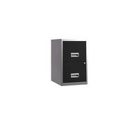 Pierre Henry 095808 A4 Steel Lockable 2 Drawers Filing Cabinet - Silver/Black