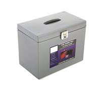 Pierre Henry Metal File Box with 5 Suspension Files Tabs and Insert A4 W370xD220xH290mm Silver Ref 040011