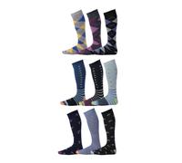 Pierre Henry Socks Men's Over The Calf Dress Socks, Stacked, 46-52 (Pack of 9)