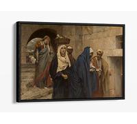 Pierre Jean van der Ouderaa, Holy Women return from Christ' Grave Canvas Floater Frame Print Picture Art - Black Frame 12 inch wide x 8 inch high