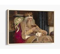 Pierre Jean van der Ouderaa, The King of Thule Canvas Floater Frame Print Picture Art - Light Oak Frame 12 inch wide x 8 inch high