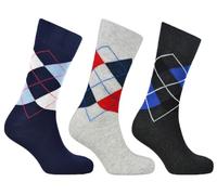 Pierre Klein Mens Cotton Blend Argyle Socks in Mixed Colours, size: One Size