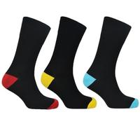 Pierre Klein Mens Cotton Blend Coloured Heel Socks in Mixed Colours, size: One Size