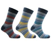 Pierre Klein Mens Cotton Blend Striped Socks in Mixed Colours, size: One Size