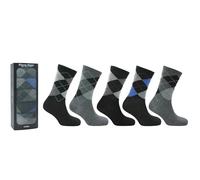 Pierre Klein Mens Premium Socks 5 Pairs Dress Socks Gift Box - Smart Everyday Sock Set | UK 6-11 | Classic Colours for Business or Casual Wear (UK, Alpha, One Size, Regular, Regular, Design 3)