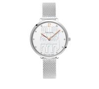 Pierre Lannier Heart Beating Silver Ladies Watch White Dial Silver Milanese Steel Bracelet 12 mm, white, One Size