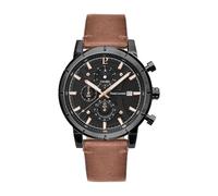 Pierre Lannier Men's Analogue Quartz Watch with Leather Strap 224H434, Black, Strap