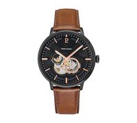 Pierre Lannier Men's Trio Watch Black Dial Brown Leather Strap