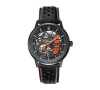 Pierre Lannier Paddock Men's Watch Black Dial Black Leather Strap 22 MM, Black, One Size