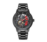Pierre Lannier Paddock Men's Watch Black Dial Black Steel Strap 22 MM, Black, One Size