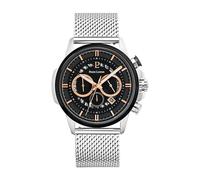Pierre Lannier SENTINELLE Men's Watch Black Dial Silver Milanese Steel Bracelet, Black, One Size