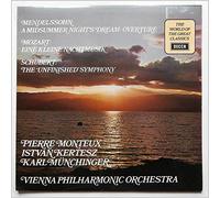 Pierre Monteux / Istvan Kertesz / Karl Munchinger - A Midsummer Night's Dream - Overture Eine Kleine Nachtmusik The Unfinished Symphony - Felix Mendelssohn-Bartholdy, Wolfgang Amadeus Mozart, Franz Schubert Pierre Monteux, Karl Munchinger Wiener Philharmoniker LP