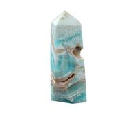Pierre naturelle de paysage des Caraïbes à quatre piliers de minerai hétéro - polaire, tour de cristal d'obélisque de minerai hétéro - polaire thérapeutique (50-200 g)