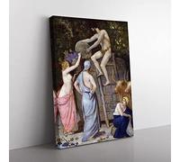 Pierre Puvis De Chanes The Wine Press Classic Painting Canvas Wall Art Print Ready to Hang, Framed Picture for Living Room Bedroom Home Office Décor, 60x40 cm (24x16 Inch)