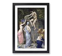 Pierre Puvis de Chanes The Wine Press Framed Print | A2 Black Framed Wall Art | Ready to Hang | Modern Food Picture | Living Room Bedroom Lounge Office