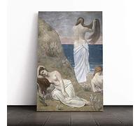 Pierre Puvis de Chanes Young Girls by The Seaside Canvas Print | Gallery Wrapped 30mm Frame Wall Art | 20x14 inches | Ready to Hang | Modern Seascape Picture | Living Room Bedroom Lounge Office