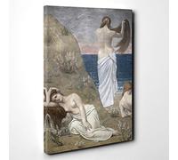 Pierre Puvis de Chanes Young Girls by The Seaside Canvas Print | Gallery Wrapped 30mm Frame Wall Art | 30x20 inches | Ready to Hang | Modern Seascape Picture | Living Room Bedroom Lounge Office