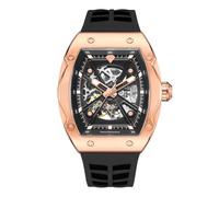 Pierre Richardson Men’s Luxury Watch PR9723 - Automatic Skeleton, Stainless Steel Frame, Silicone Strap, 41mm, 5ATM Water Resistant, Scratch-Resistant Sapphire Crystal Glass, Elegant Dress Watch for