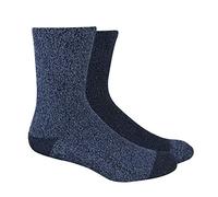 PIERRE ROCHE Mens Cosy Plain Socks 2 Pack Grippers Winter Warm Soft Size 6-11