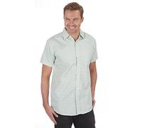 Pierre Roche Mens Designer Check Shirt Top Short Sleeve Smart Casual Work Checked Size S-XXL, Mint Check 23A230, Medium