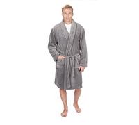 Pierre Roche Mens Dressing Gown Bath Robe Soft Warm Coral Fleece Shawl Collar