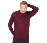Pierre Roche Men's Long Sleeve Crew Neck Jumper Sweater Pull Over Sizes M-2XL Burgundy