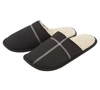 Pierre Roche Men's Memory Foam Sherpa Mule Slippers - Black/Navy/Grey - Sizes 6-11