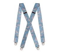 Pierrot Mens Braces Premium with Very Strong Clips - One Size Adjustable and Elastic Braces, Reinforced Elastic Band - Wide Heavy Duty Suspenders for Men Trousers