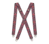 Pierrot Mens Braces Premium with Very Strong Clips - One Size Adjustable and Elastic Braces, Reinforced Elastic Band - Wide Heavy Duty Suspenders for Men Trousers