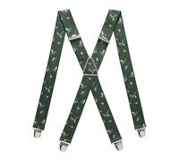 PIERROT Men's Braces Wide Made in France - Heavy Duty Elastic & 4 Extra Strong X Clips - Adjustable Size Up to 130 cm - Lifetime Guarantee - Handcrafted, Birds, One size