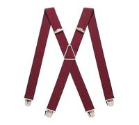 PIERROT Men's Braces Wide Made in France - Heavy Duty Elastic & 4 Extra Strong X Clips - Adjustable Size Up to 130 cm - Lifetime Guarantee - Handcrafted, Red Blue Edge, One size