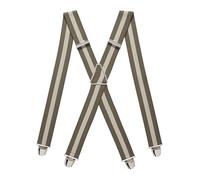 PIERROT Men's Braces Wide Made in France - Heavy Duty Elastic & 4 Extra Strong X Clips - Adjustable Size Up to 130 cm - Lifetime Guarantee - Handcrafted, Beige Brown, One size