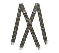 PIERROT Men's Braces Wide Made in France - Heavy Duty Elastic & 4 Extra Strong X Clips - Adjustable Size Up to 130 cm - Lifetime Guarantee - Handcrafted, Deer, One size