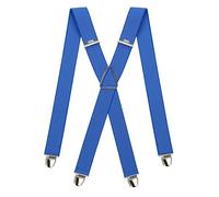 Pierrot Mens Braces with Very Strong Clips - One Size Adjustable and Elastic Braces - Wide Heavy Duty Suspenders for Men Trousers