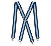 Pierrot Mens Braces with Very Strong Clips - One Size Adjustable and Elastic Suspenders - Braces for Men Trousers Heavy Duty (Dunkerquoises)